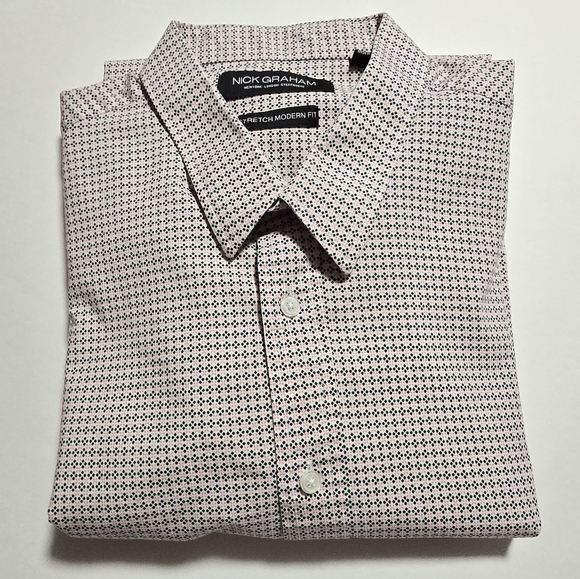 Men's 2XL Black Peach Stretch Modern Fit Long Sleeve Button-Down Shirt - Picture 2 of 9